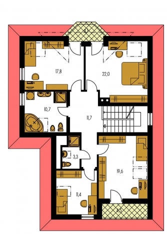 Grundriss des Obergeschosses - ELEGANT 121